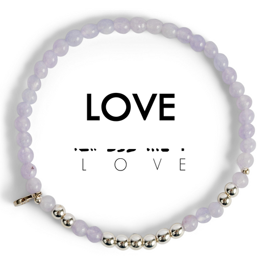 Silver Morse Code Bracelet | LOVE