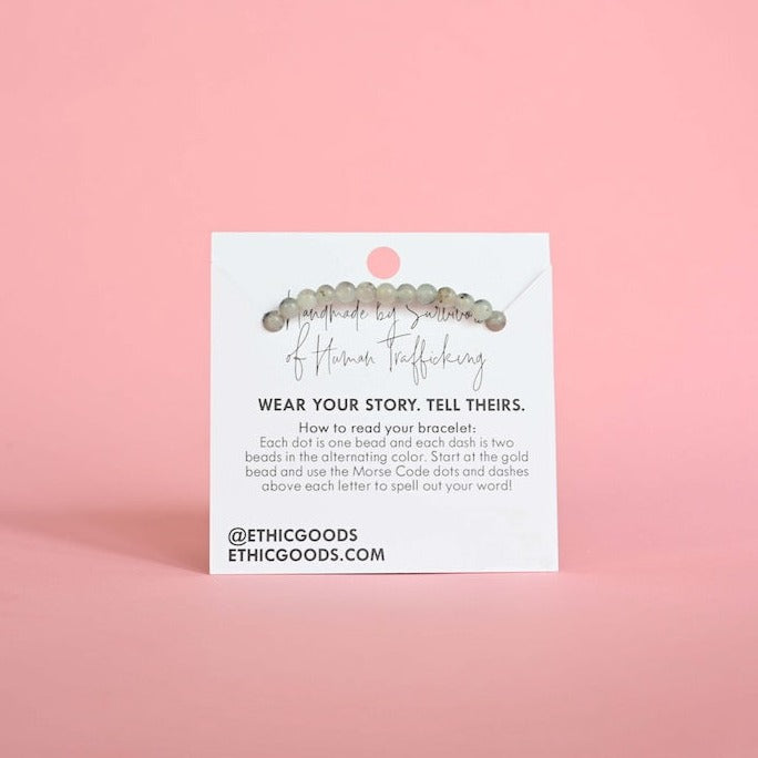 Gold Morse Code Bracelet | STRENGTH