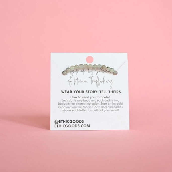 Silver Morse Code Bracelet | STRENGTH