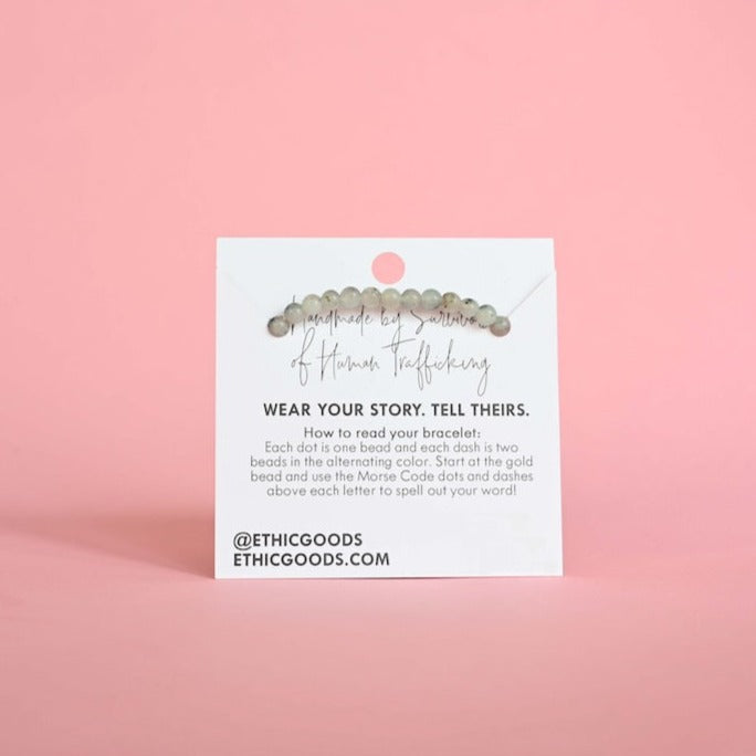 Silver Morse Code Bracelet | LOVE