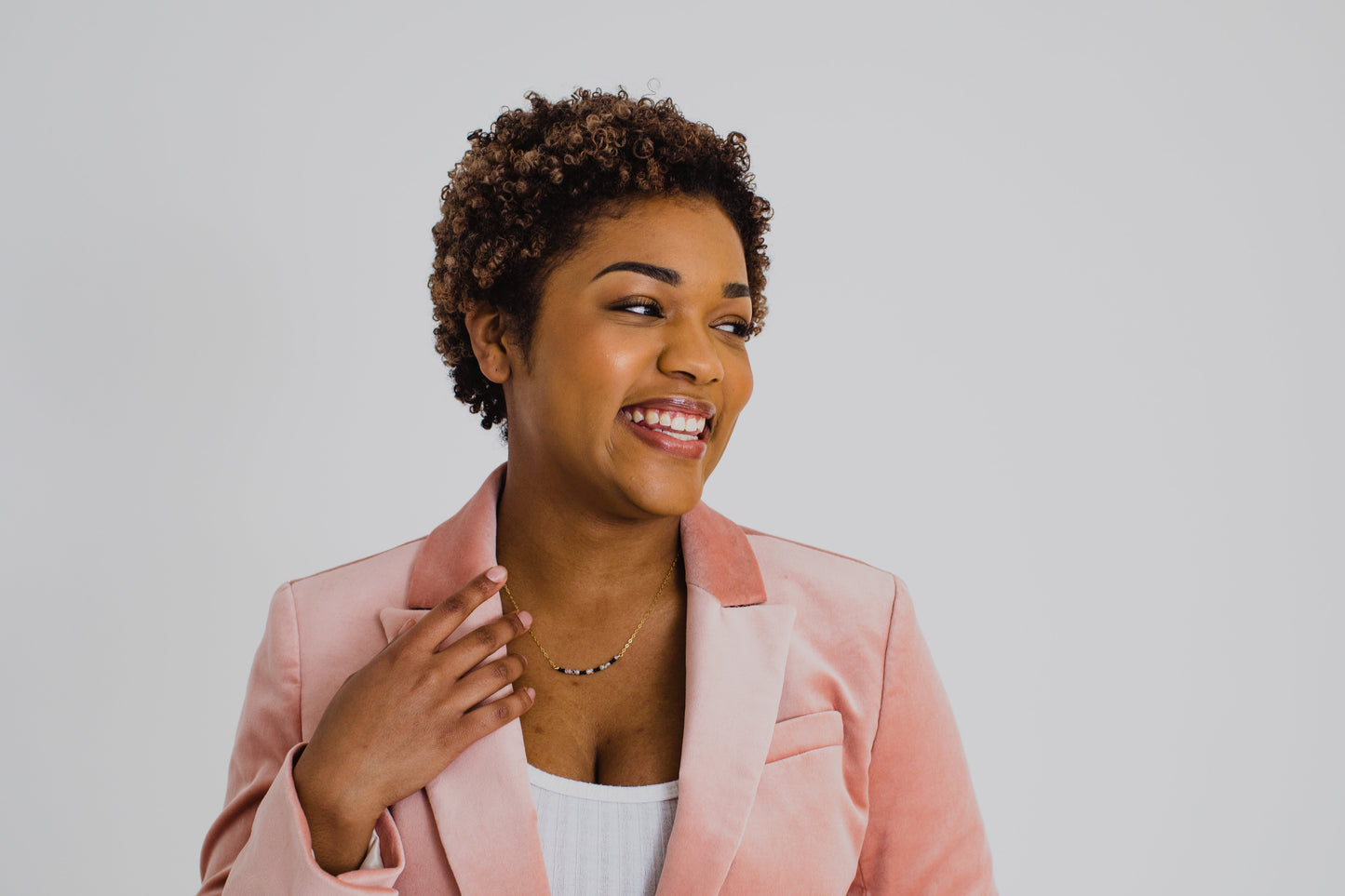 Morse Code Dainty Stone Necklace // Brave
