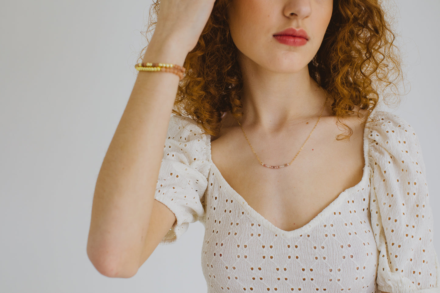 Morse Code Dainty Stone Necklace // Love