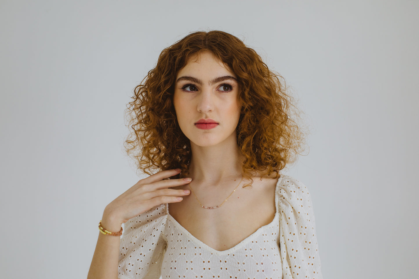 Morse Code Dainty Stone Necklace // Love