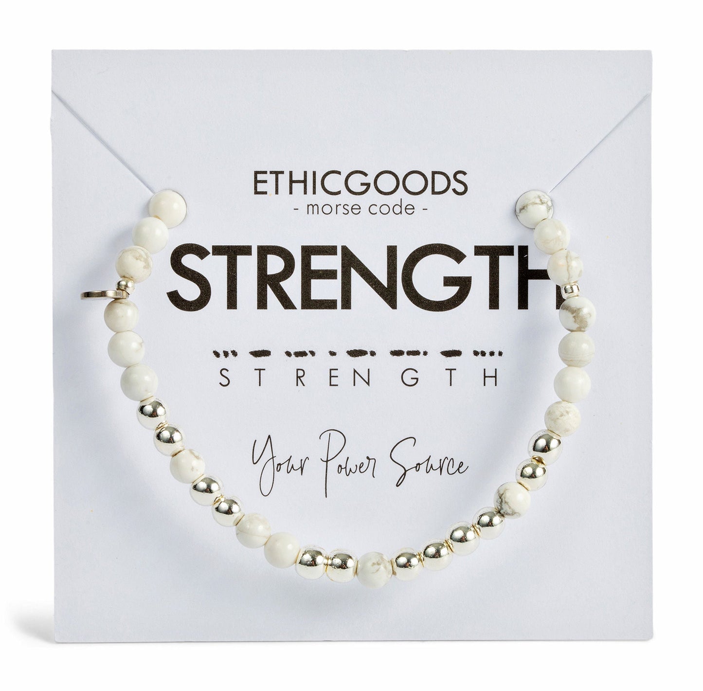 Silver Morse Code Bracelet | STRENGTH