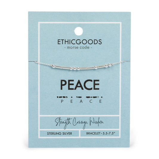 CLASSIC GOLD Morse Code Beaded Bracelet | PEACE