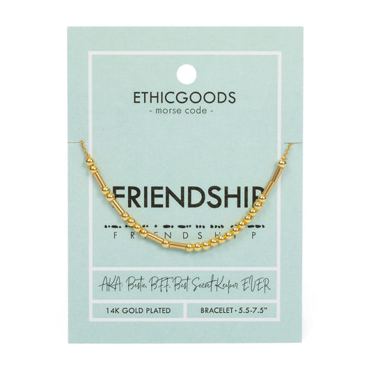 CLASSIC GOLD Morse Code Beaded Bracelet | FRIENDSHIP