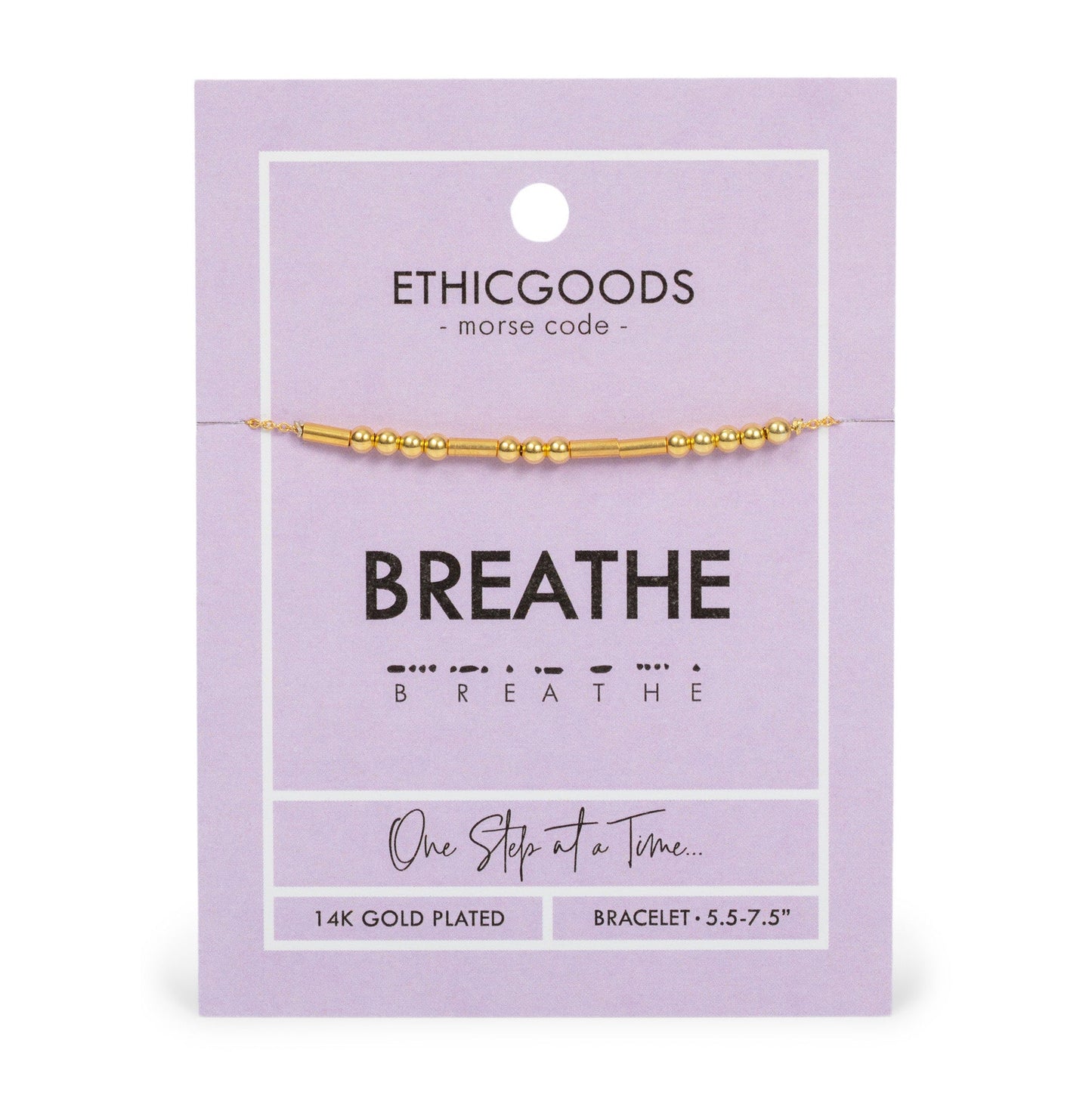 CLASSIC GOLD Morse Code Beaded Bracelet | BREATHE