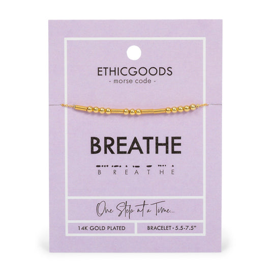 CLASSIC GOLD Morse Code Beaded Bracelet | BREATHE
