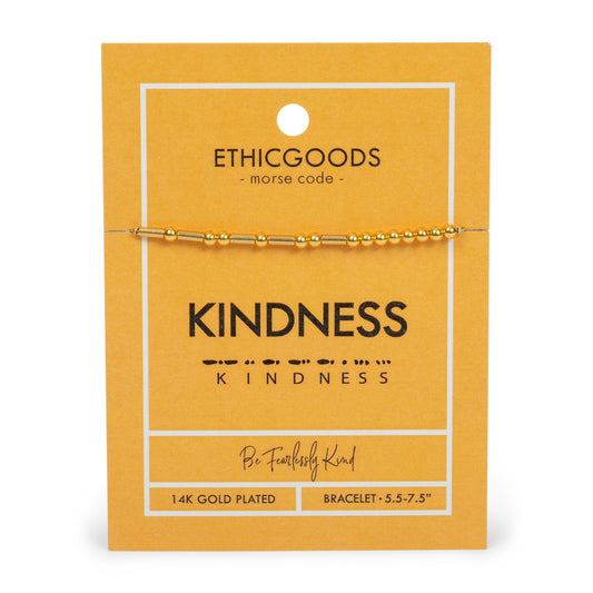 CLASSIC GOLD Morse Code Beaded Bracelet | KINDNESS