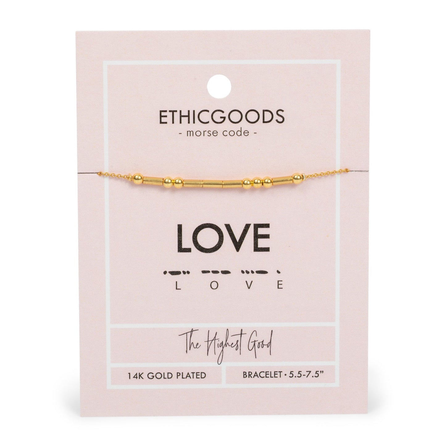 CLASSIC GOLD Morse Code Beaded Bracelet | LOVE