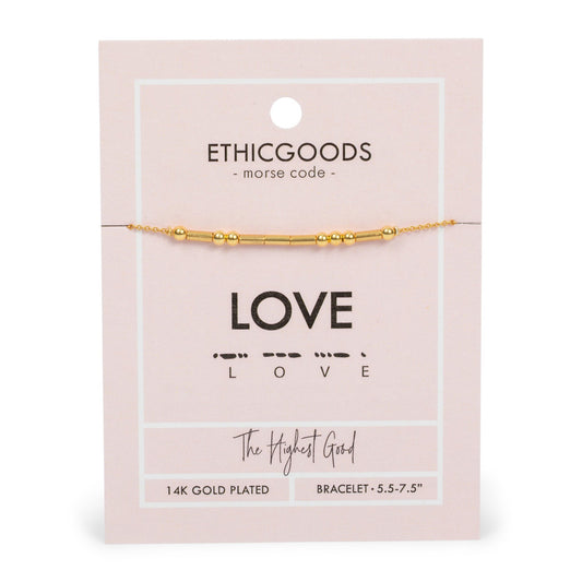 CLASSIC GOLD Morse Code Beaded Bracelet | LOVE