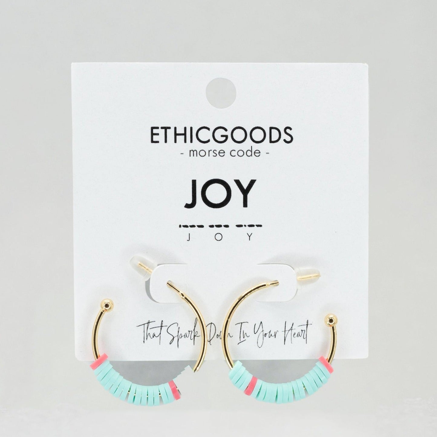 Morse Code Heishi Half Hoop Earrings | JOY