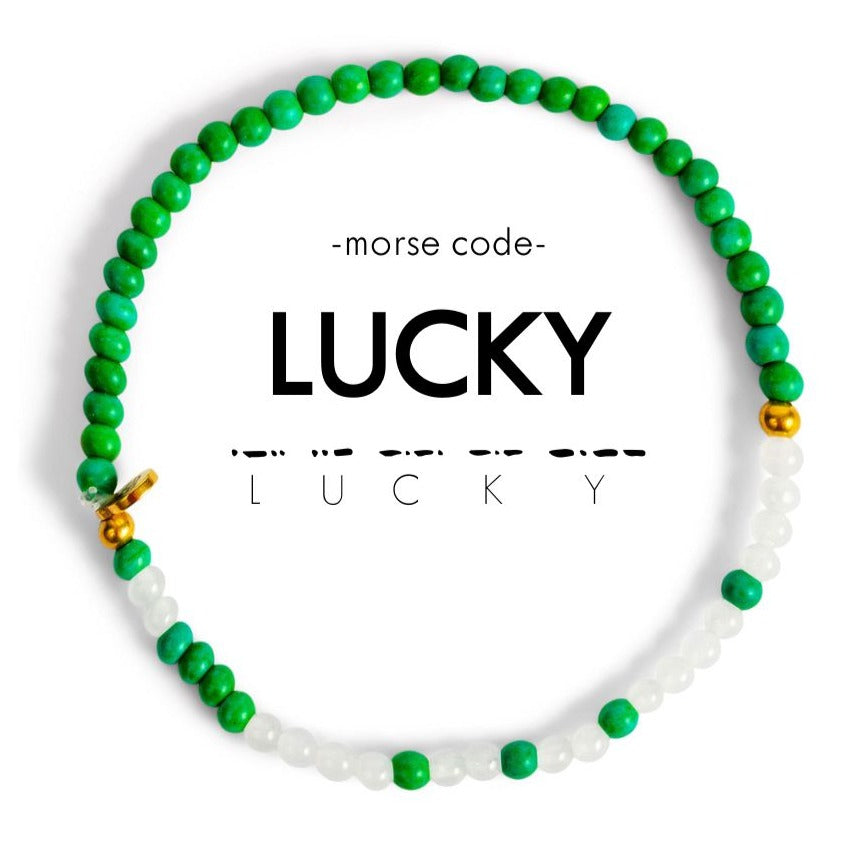 3mm Morse Code Bracelet | LUCKY