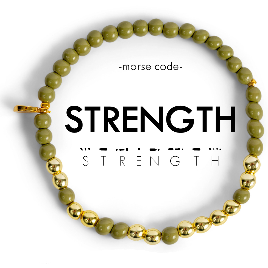 Gold Morse Code Bracelet | STRENGTH