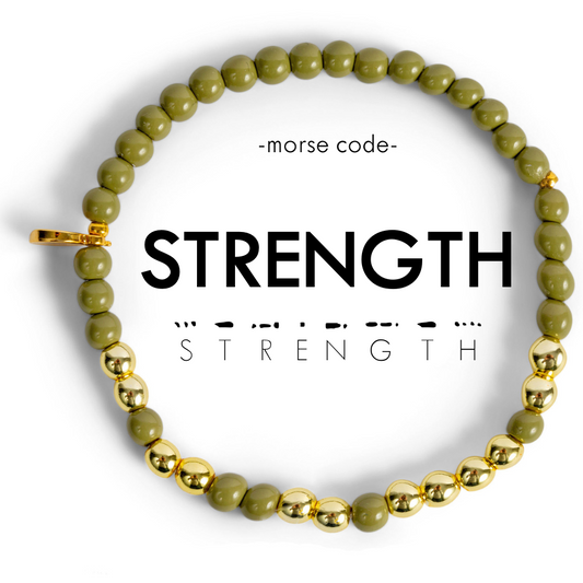 Gold Morse Code Bracelet | STRENGTH