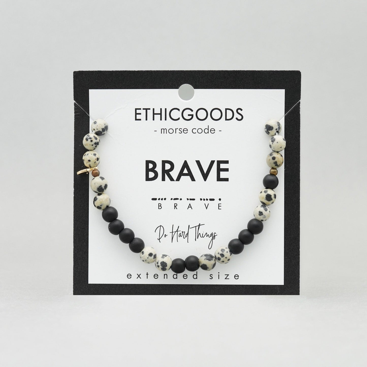 6mm Morse Code Bracelet Extended | BRAVE