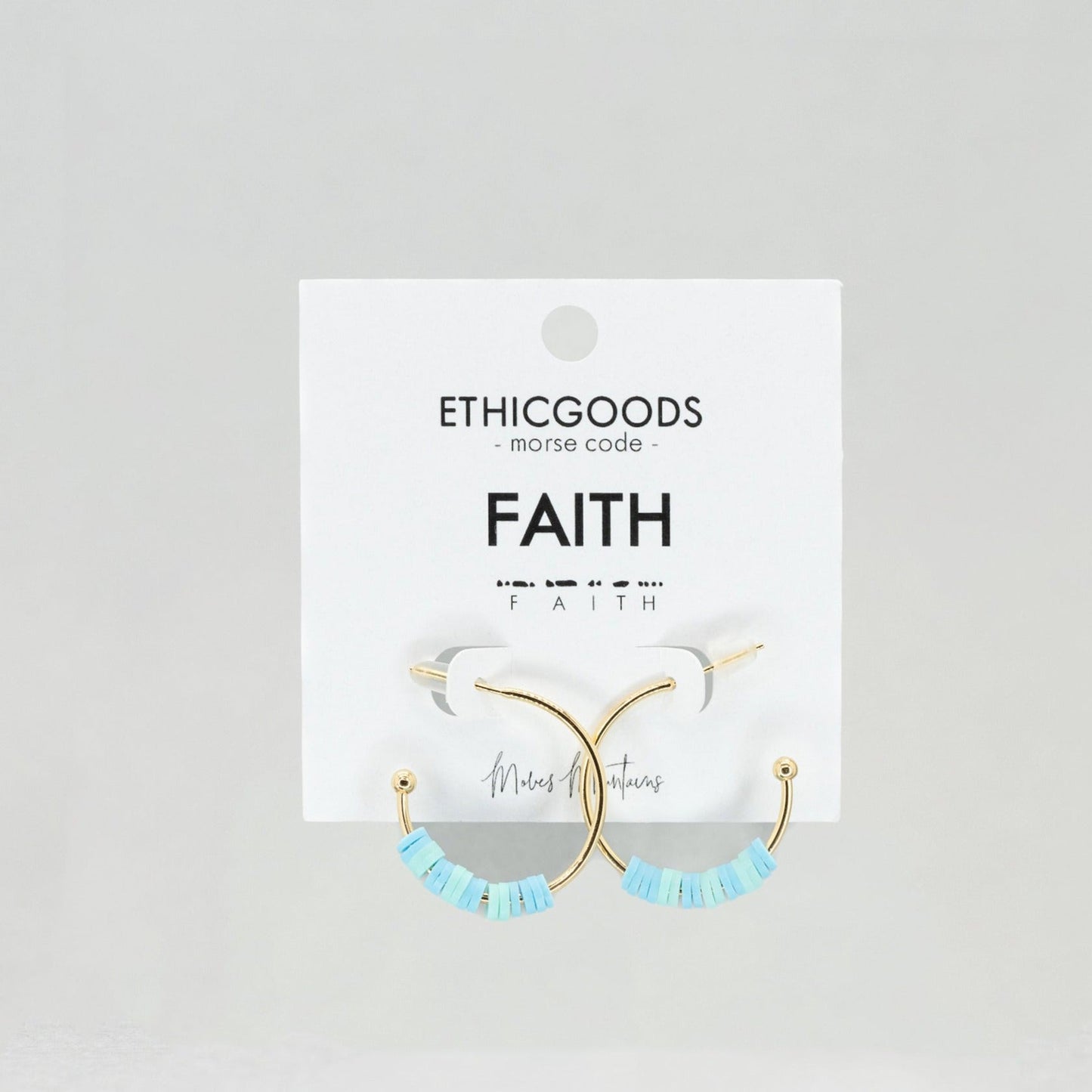 Morse Code Heishi Half Hoop Earrings | FAITH