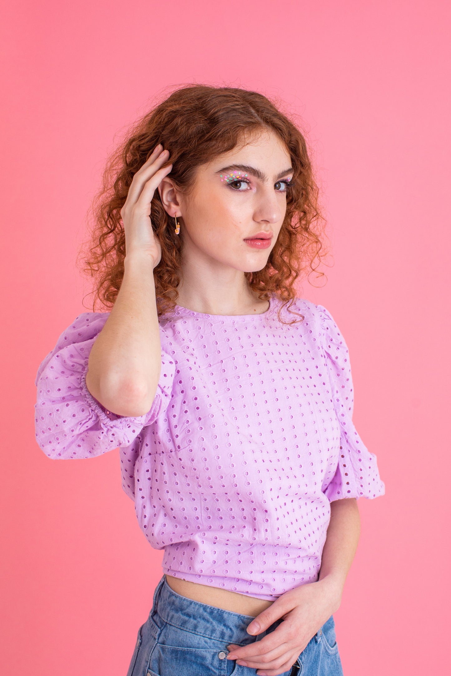 Morse Code Heishi Half Hoop Earrings | FRIEND