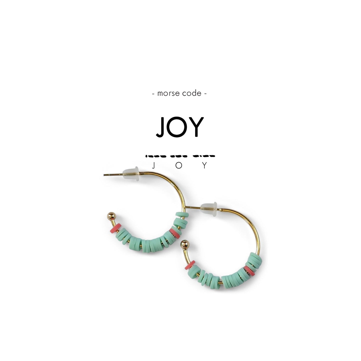 Morse Code Heishi Half Hoop Earrings | JOY