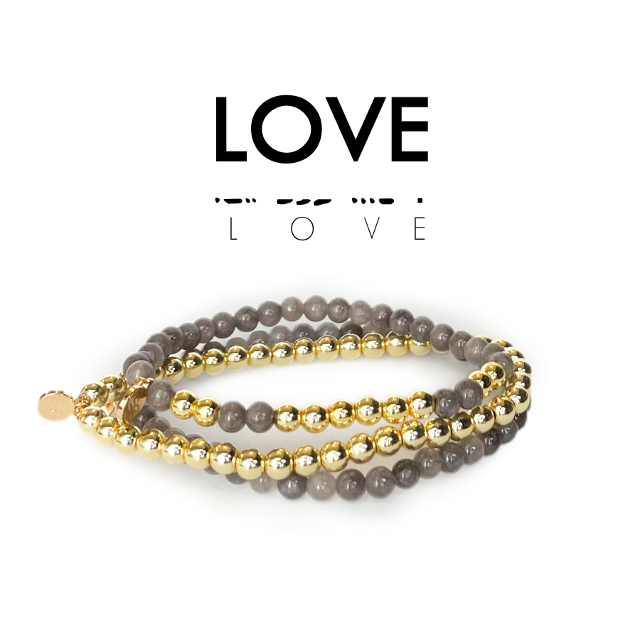 LOVE Morse Code Stacking Bracelet Set