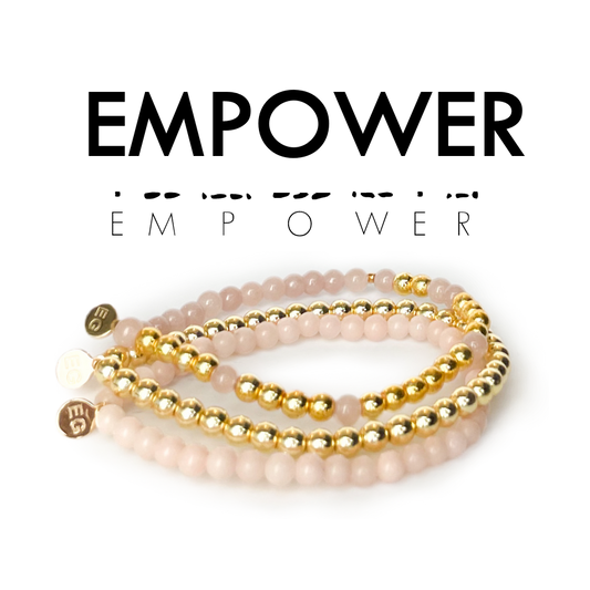 EMPOWER Morse Code Stacking Bracelet Set