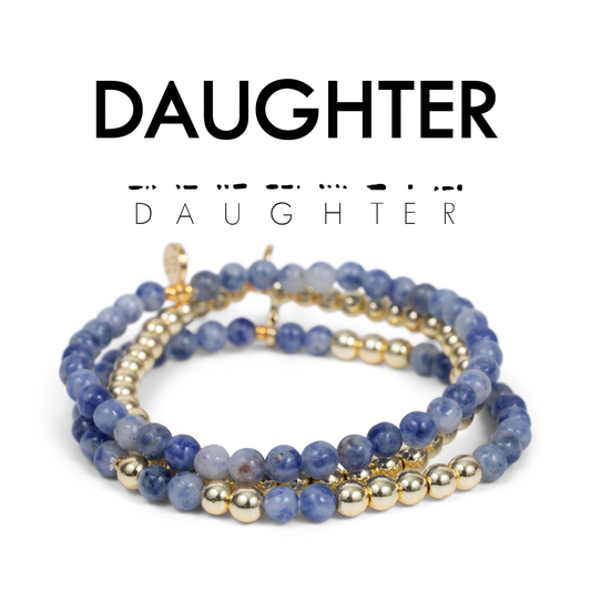 DAUGHTER Morse Code Stacking Bracelet Set