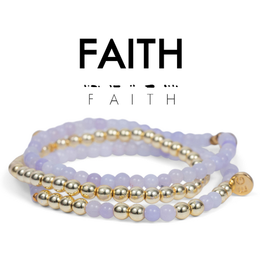 FAITH Morse Code Stacking Bracelet Set