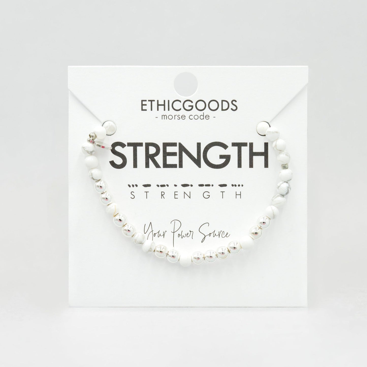 Silver Morse Code Bracelet | STRENGTH