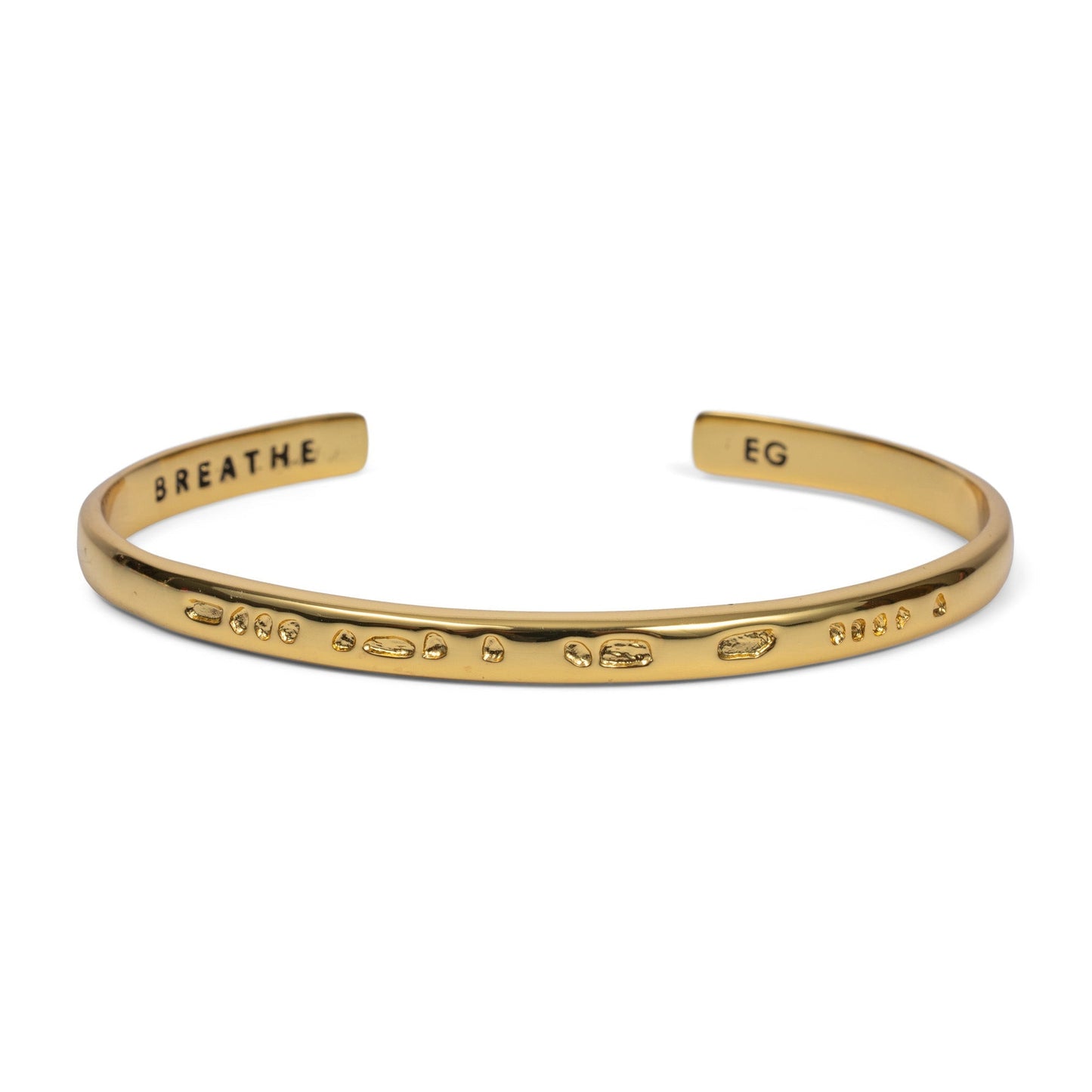 CLASSIC GOLD Morse Code Cuff Bracelet - Stamped | BREATHE