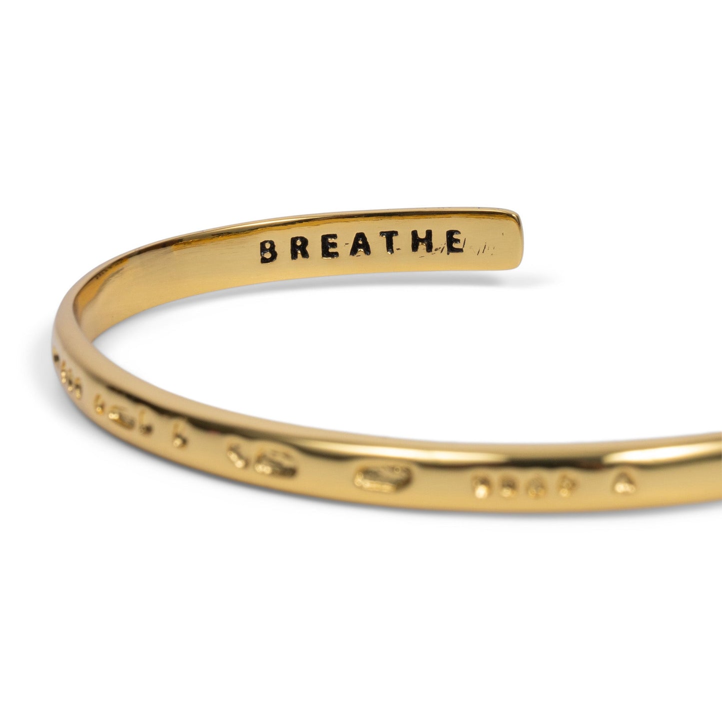 CLASSIC GOLD Morse Code Cuff Bracelet - Stamped | BREATHE