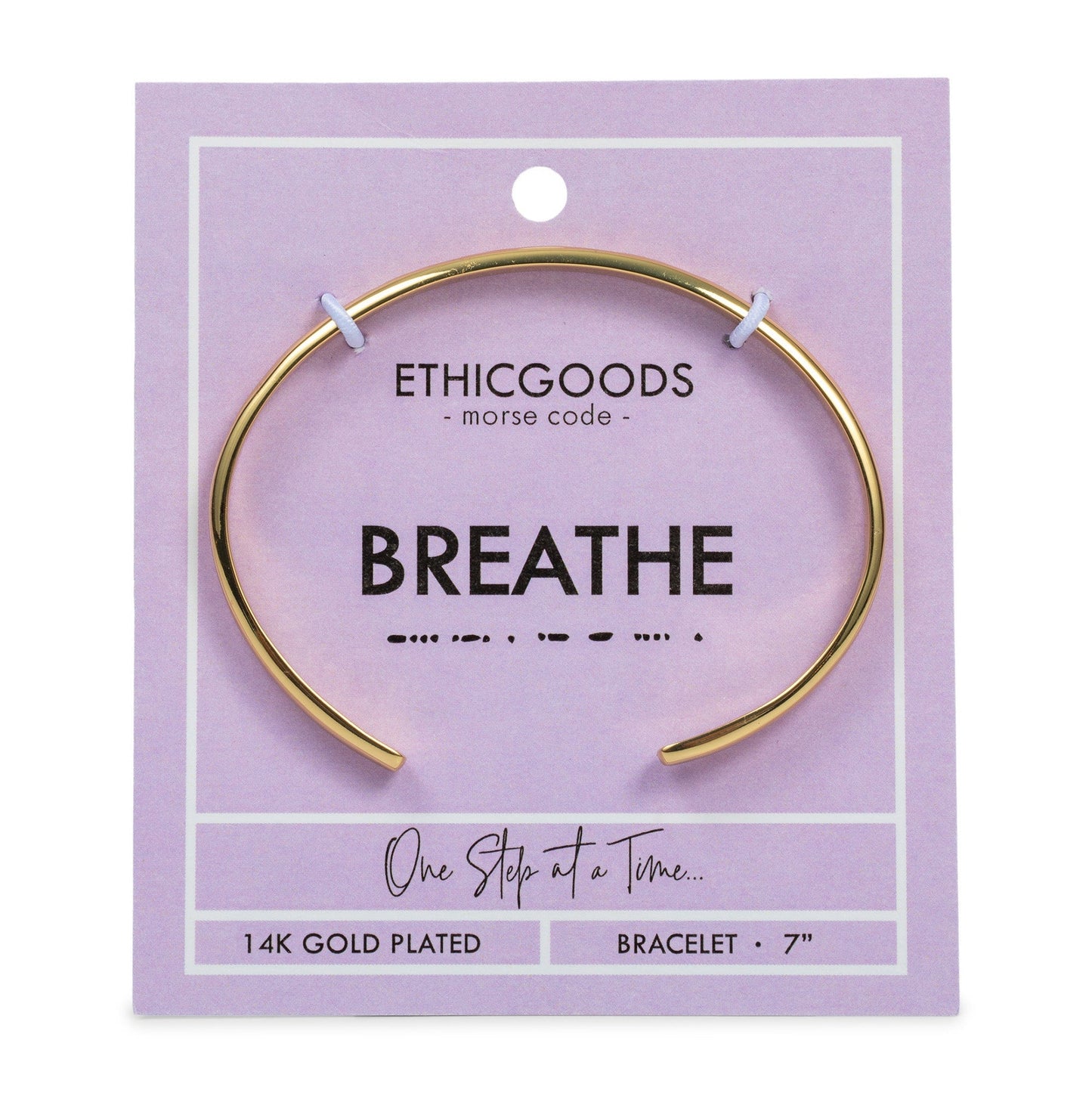 CLASSIC GOLD Morse Code Cuff Bracelet - Stamped | BREATHE