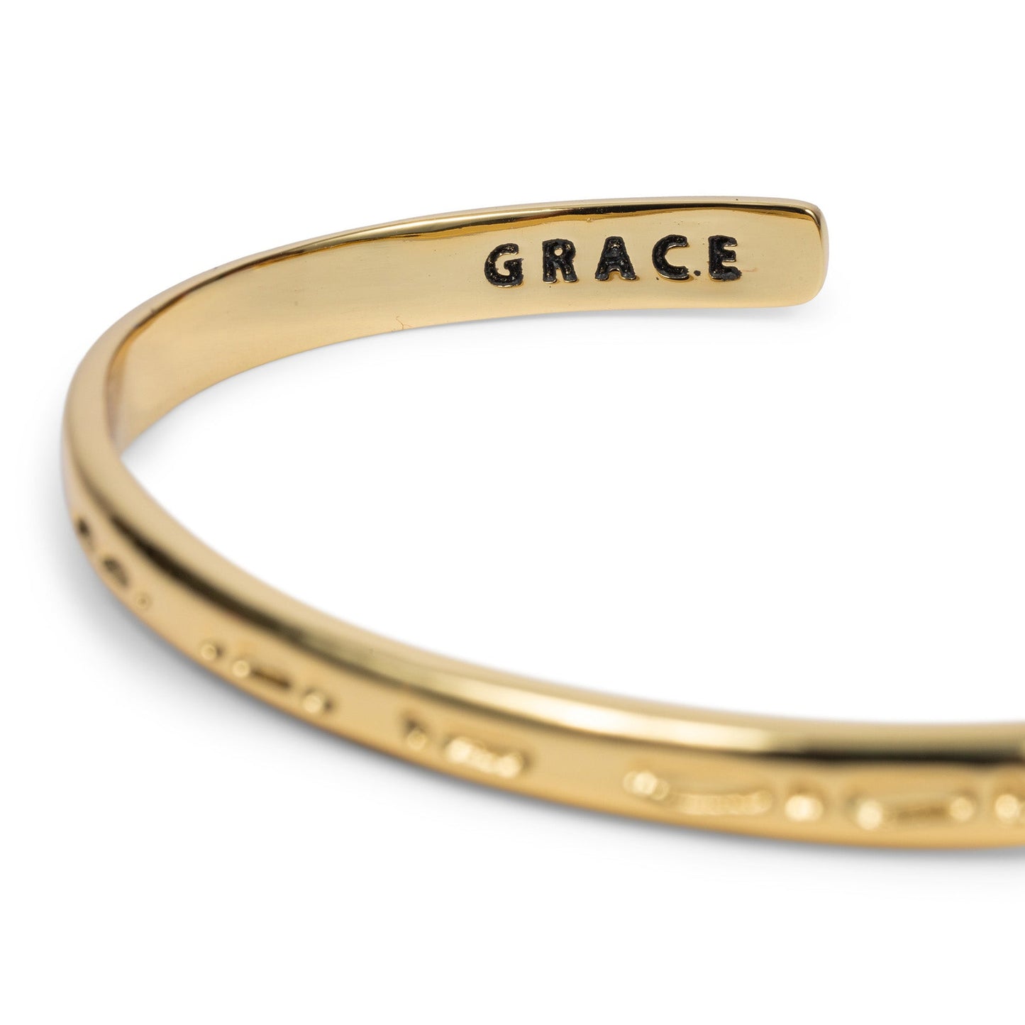 CLASSIC GOLD Morse Code Cuff Bracelet - Stamped | GRACE