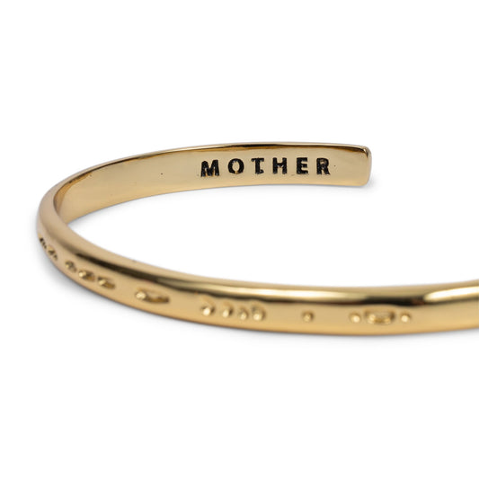 CLASSIC GOLD Morse Code Cuff Bracelet - Stamped | MOTHER