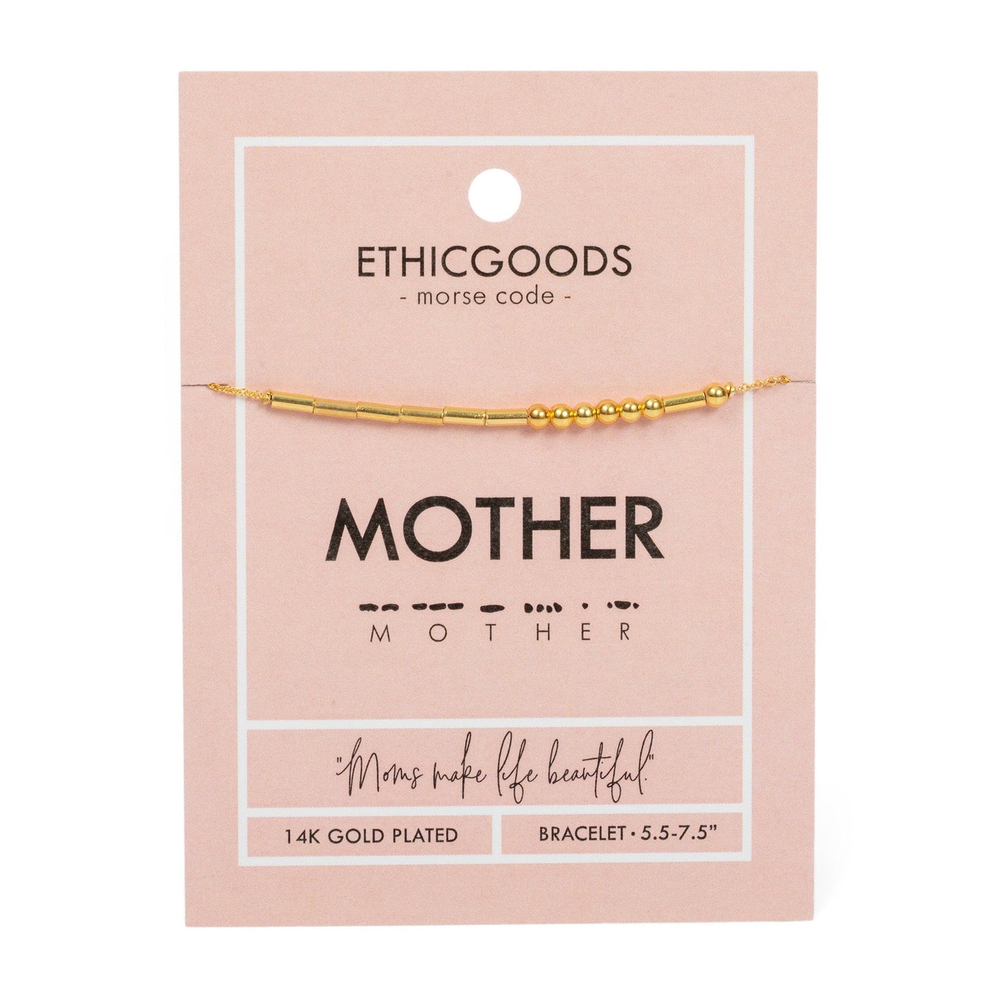 CLASSIC GOLD Morse Code Beaded Bracelet | MOTHER
