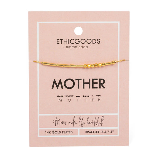 CLASSIC GOLD Morse Code Beaded Bracelet | MOTHER