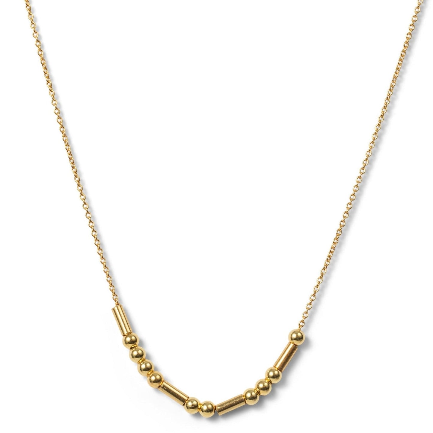 BRAVE | Morse Code Classic Gold Beaded Necklace