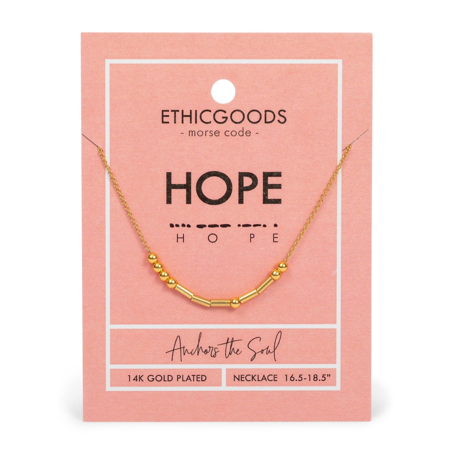 HOPE | Morse Code Classic Gold Beaded Necklace
