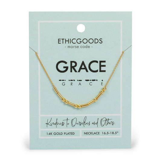GRACE | Morse Code Classic Gold Beaded Necklace