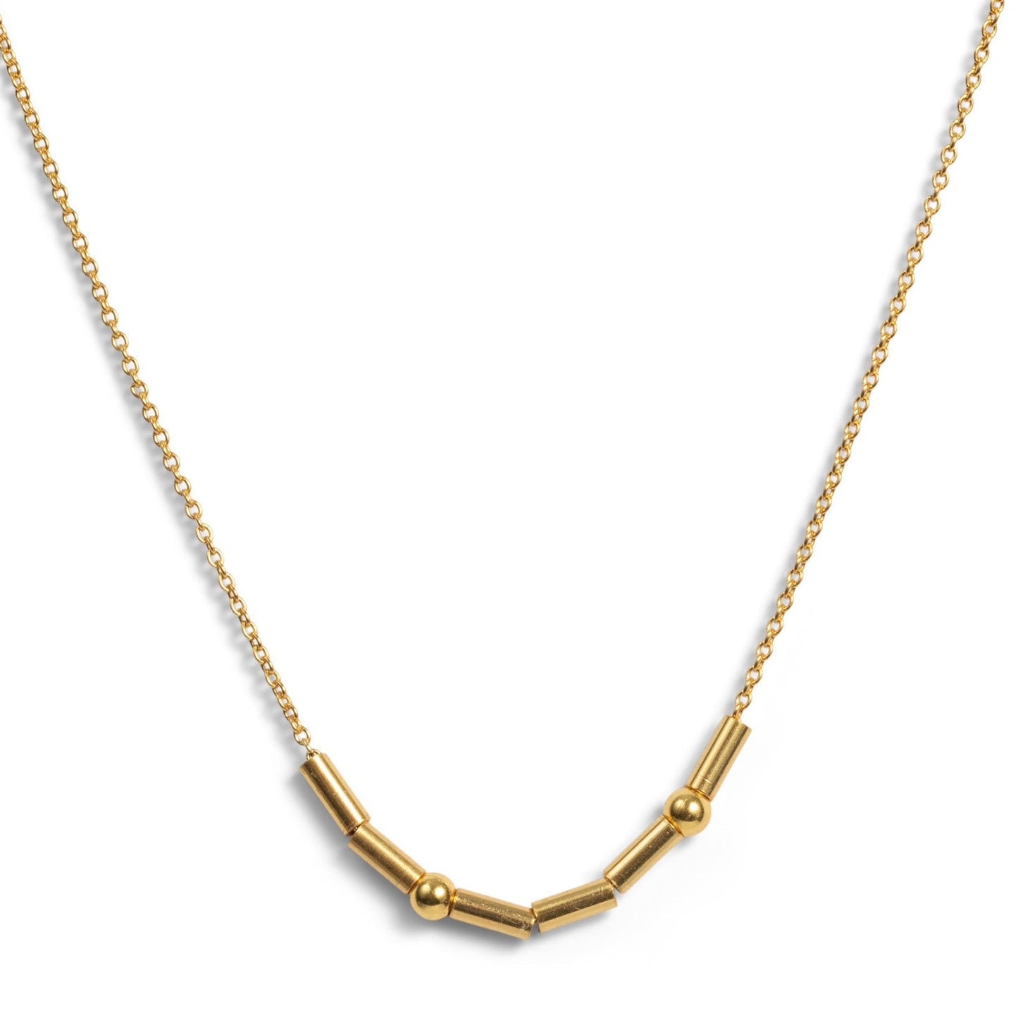 MAMA | Morse Code Classic Gold Beaded Necklace