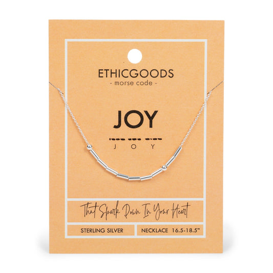 JOY | Morse Code Classic Gold Beaded Necklace