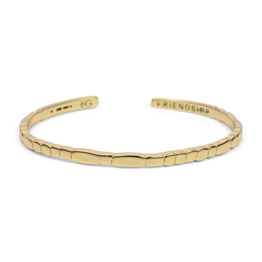 CLASSIC GOLD Morse Code Cuff Bracelet - Patterned | FRIENDSHIP