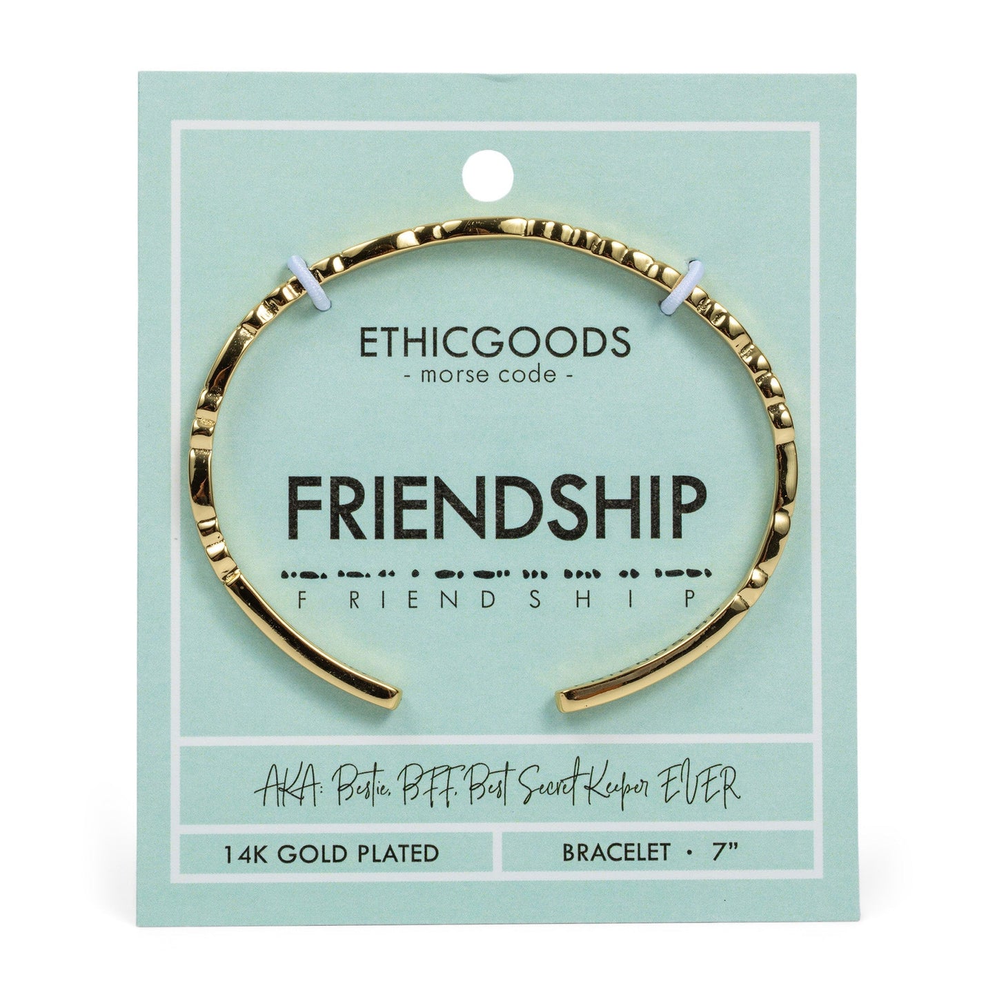 CLASSIC GOLD Morse Code Cuff Bracelet - Patterned | FRIENDSHIP