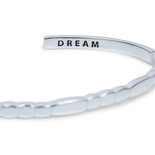 CLASSIC GOLD Morse Code Cuff Bracelet - Patterned | DREAM - Silver