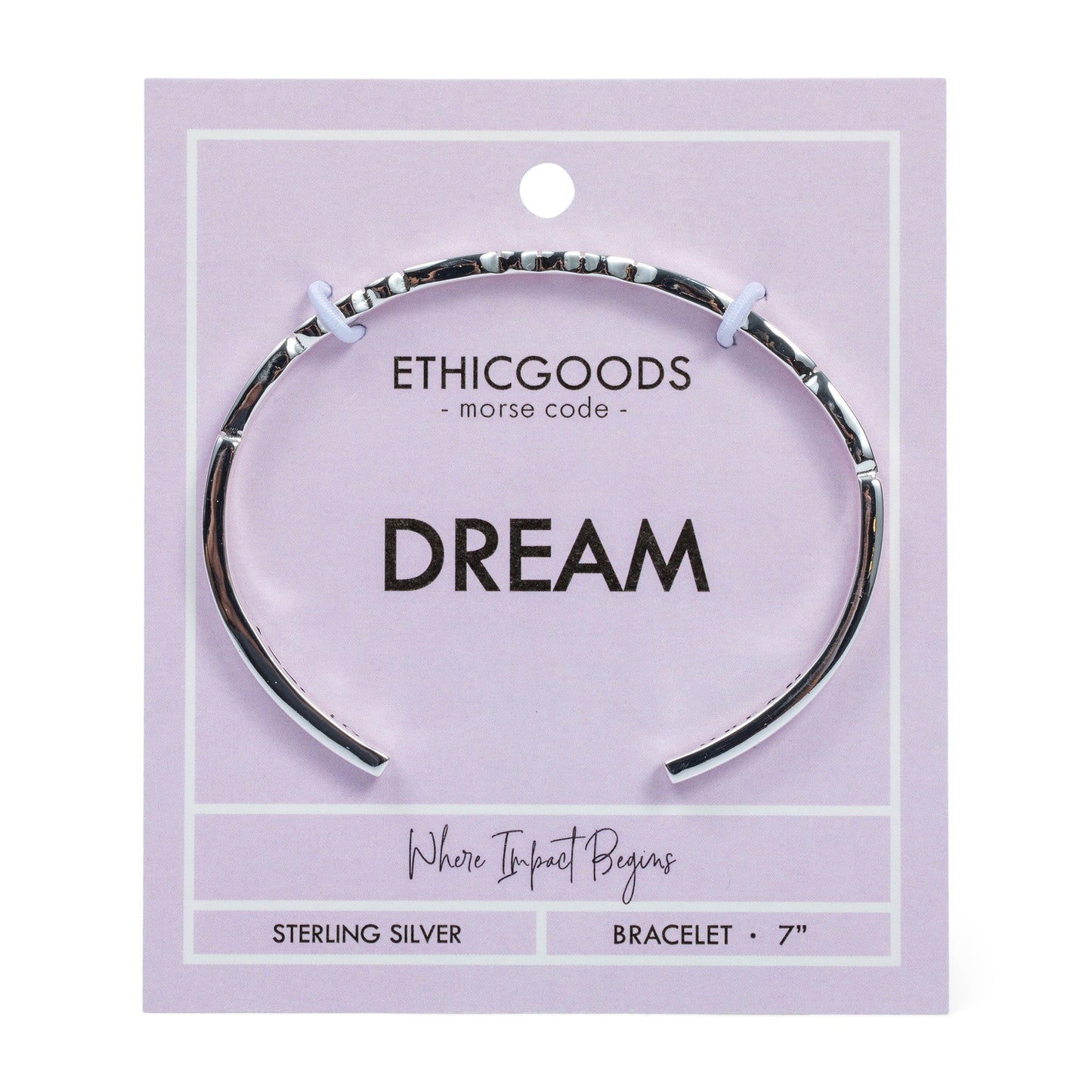 CLASSIC GOLD Morse Code Cuff Bracelet - Patterned | DREAM - Silver