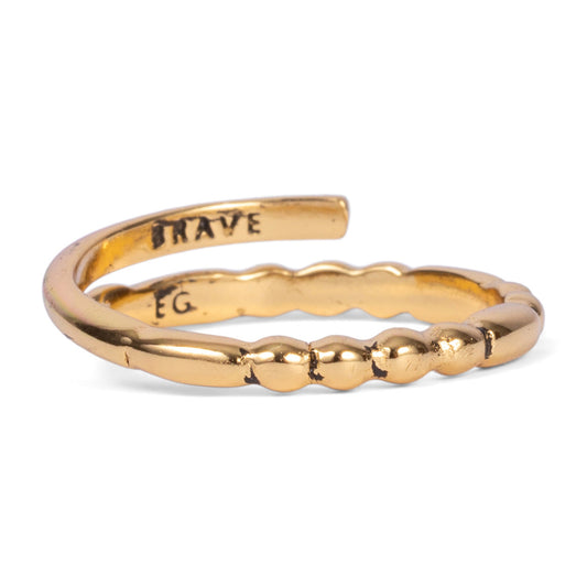 CLASSIC GOLD Morse Code Ring - Patterned | BRAVE
