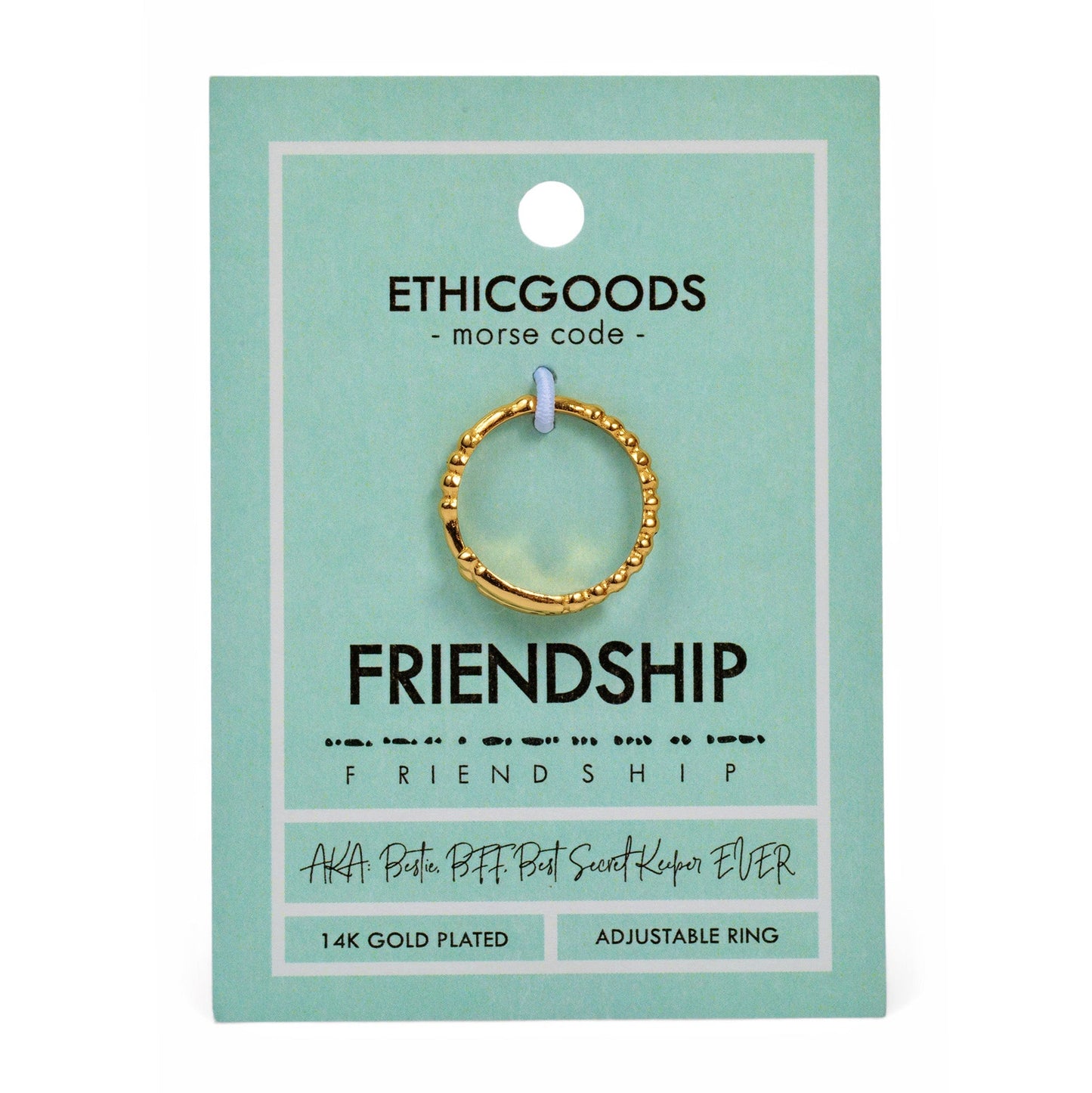 CLASSIC GOLD Morse Code Ring - Patterned | FRIENDSHIP