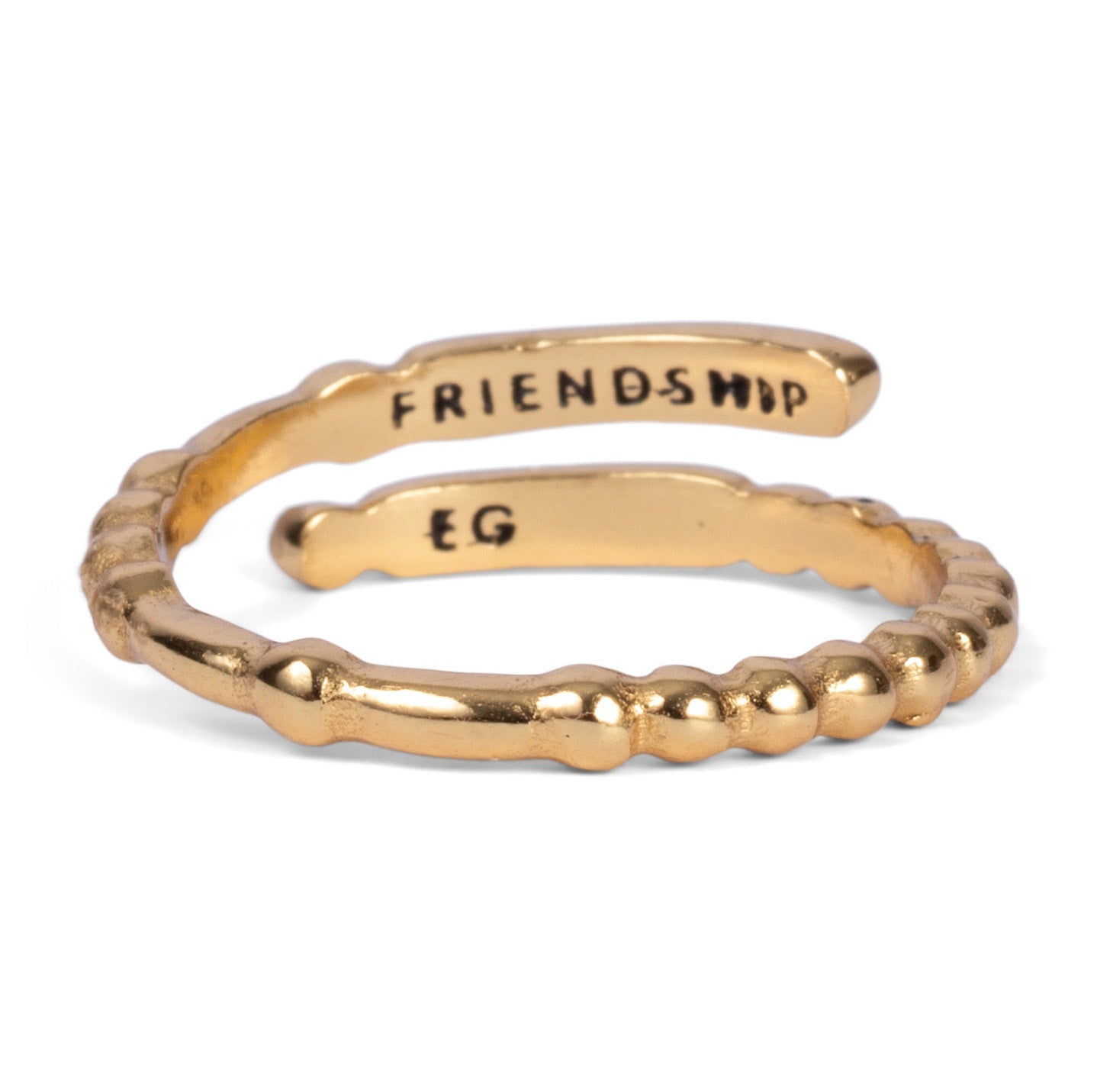 CLASSIC GOLD Morse Code Ring - Patterned | FRIENDSHIP