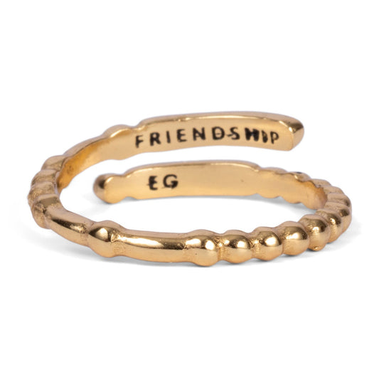 CLASSIC GOLD Morse Code Ring - Patterned | FRIENDSHIP
