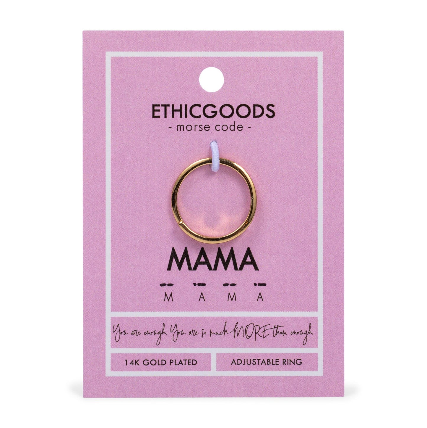 CLASSIC GOLD Morse Code Ring - Stamped | MAMA