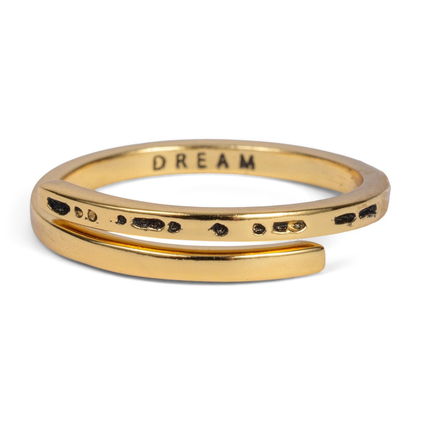 CLASSIC GOLD Morse Code Ring - Stamped | DREAM